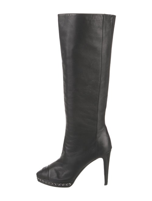 Chanel Interlocking CC Logo Leather Boots