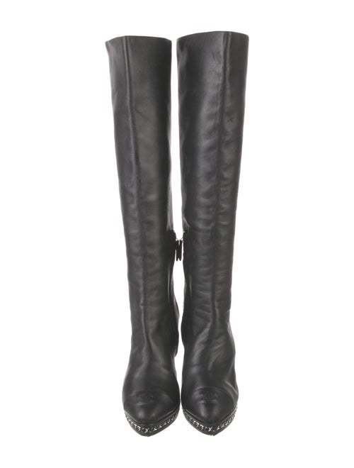 Chanel Interlocking CC Logo Leather Boots