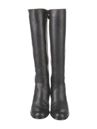 Chanel Interlocking CC Logo Leather Boots