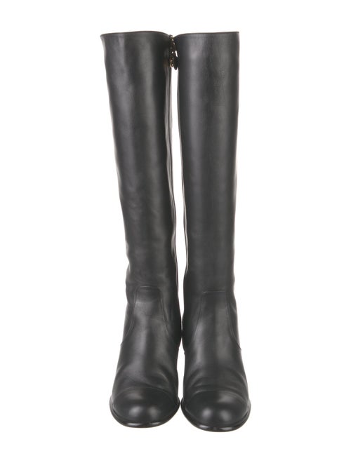 Chanel Interlocking CC Logo Leather Boots