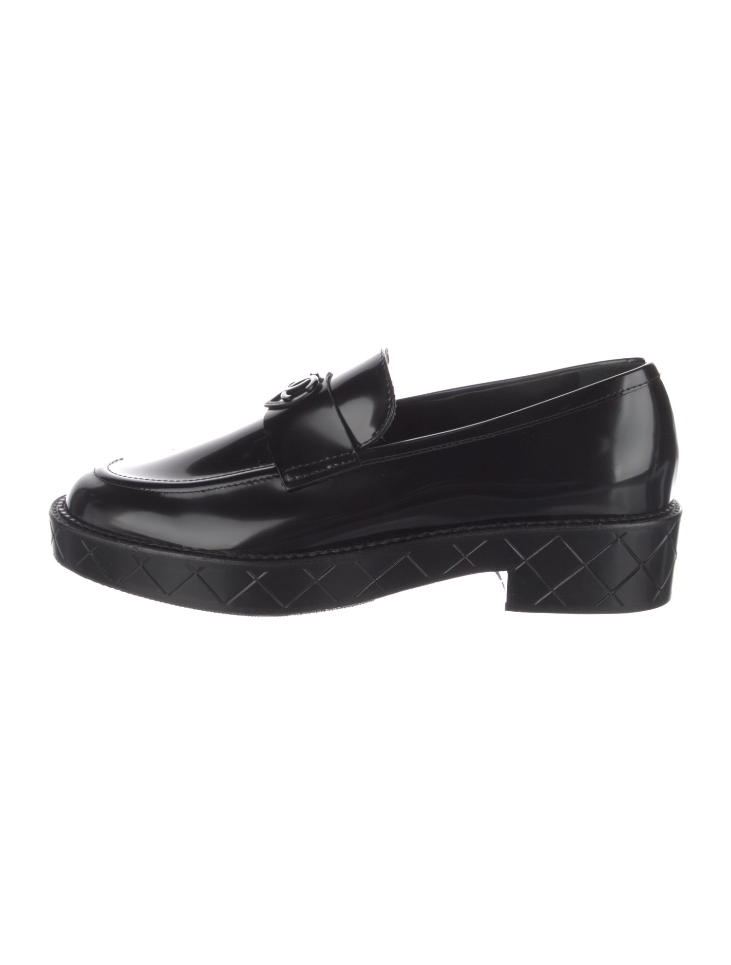 Chanel Interlocking CC Logo Calfskin Loafers