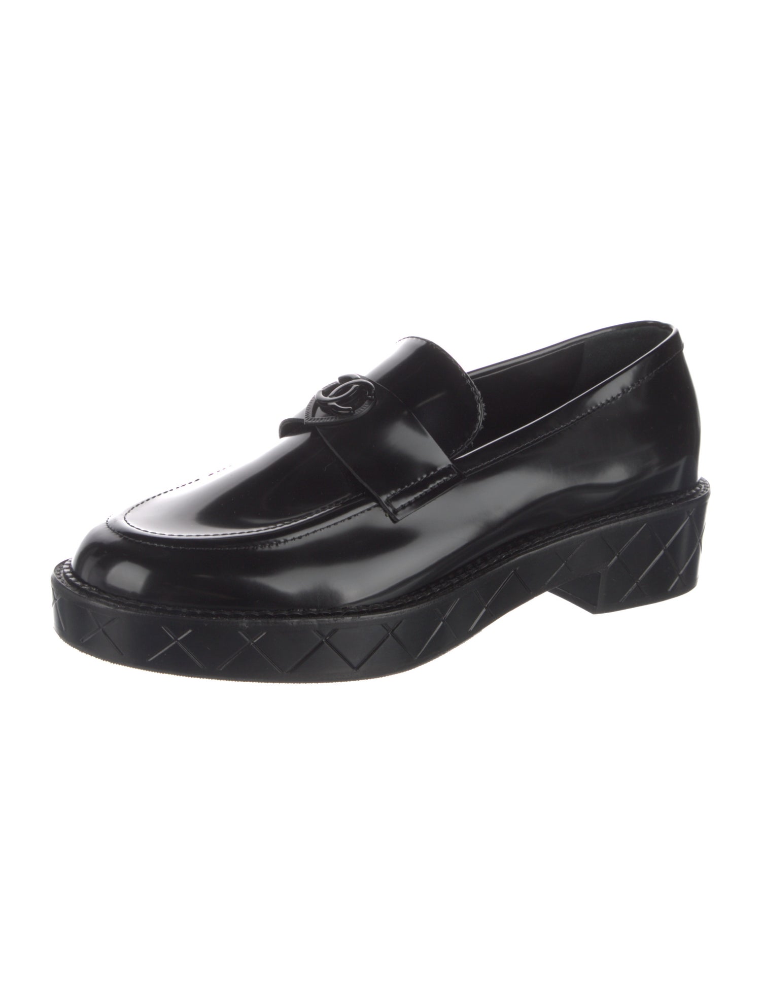 Chanel Interlocking CC Logo Calfskin Loafers