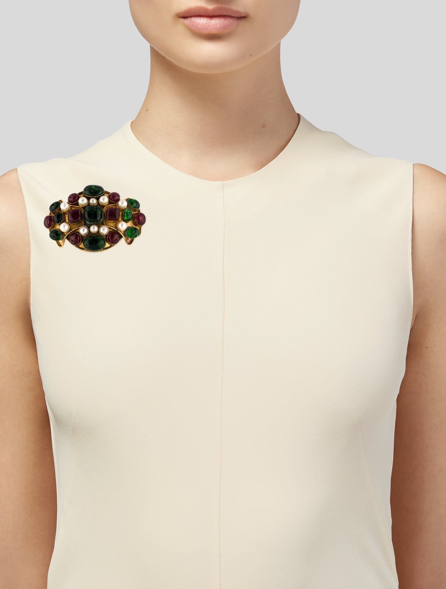 Chanel Vintage Faux Pearl & Gripoix Brooch