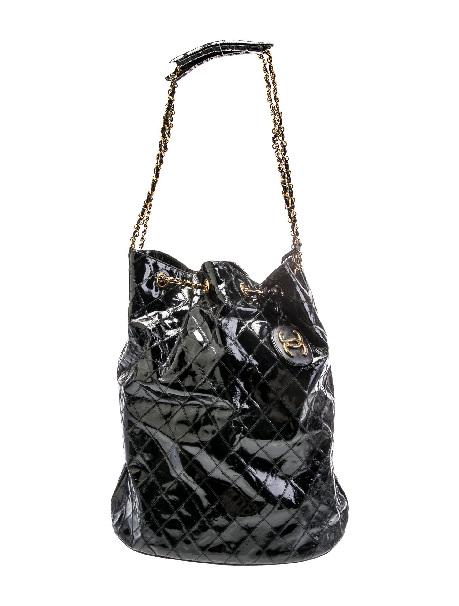 Chanel XL Quilted Patent Bucket Bag