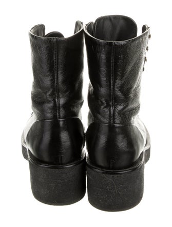 Chanel Interlocking CC Logo Calfskin Combat Boots