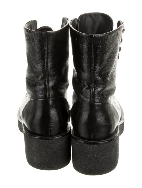 Chanel Interlocking CC Logo Calfskin Combat Boots