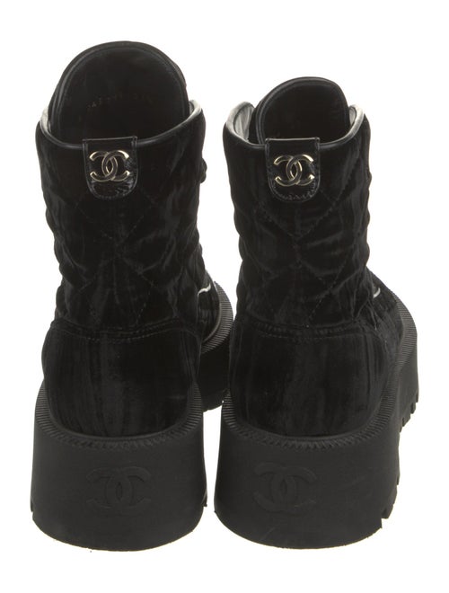 Chanel Interlocking CC Logo Suede Combat Boots