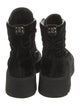 Chanel Interlocking CC Logo Suede Combat Boots