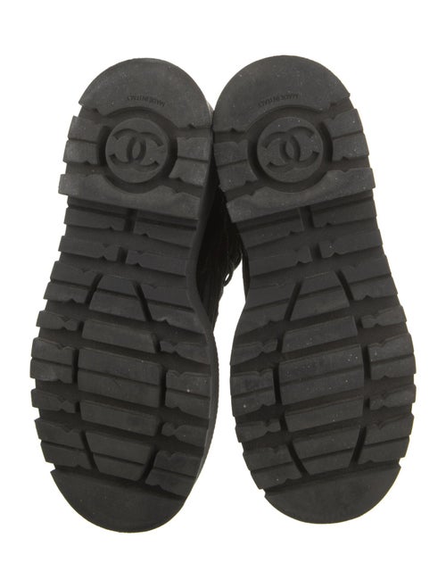 Chanel Interlocking CC Logo Suede Combat Boots