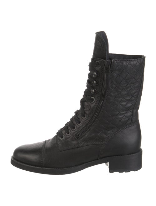 Chanel Interlocking CC Logo Leather Combat Boots