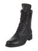 Chanel Interlocking CC Logo Leather Combat Boots