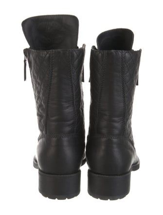 Chanel Interlocking CC Logo Leather Combat Boots