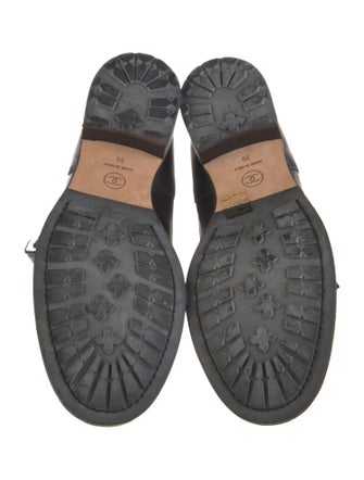 Chanel Interlocking CC Logo Leather Combat Boots