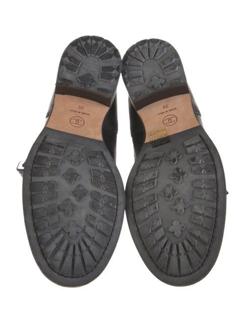 Chanel Interlocking CC Logo Leather Combat Boots