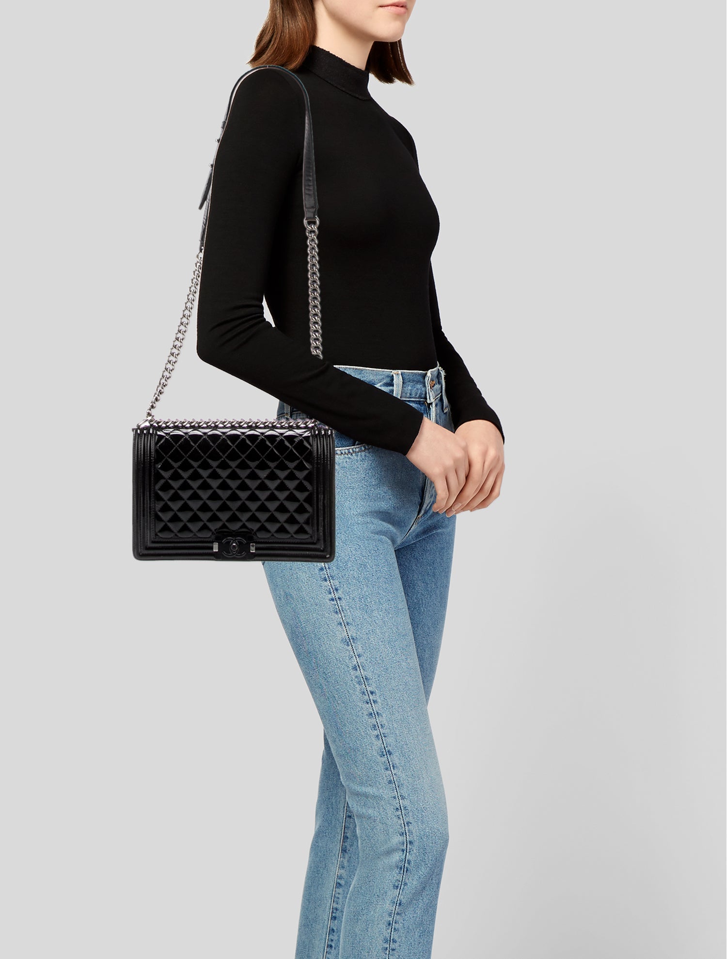 Chanel Large Patent Boy Bag