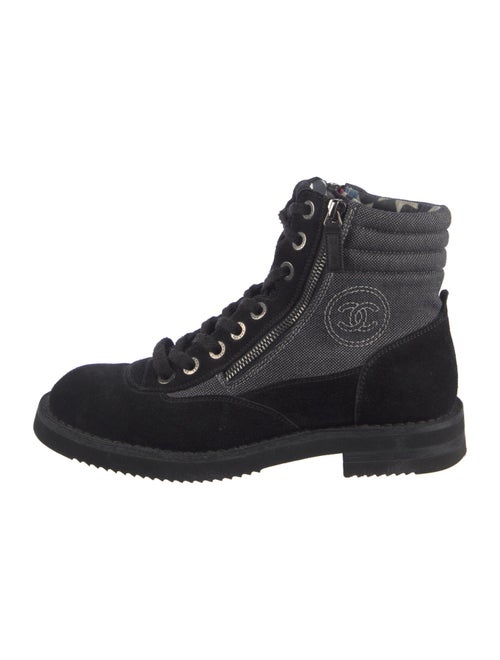 Chanel 2015 Interlocking CC Logo Combat Boots