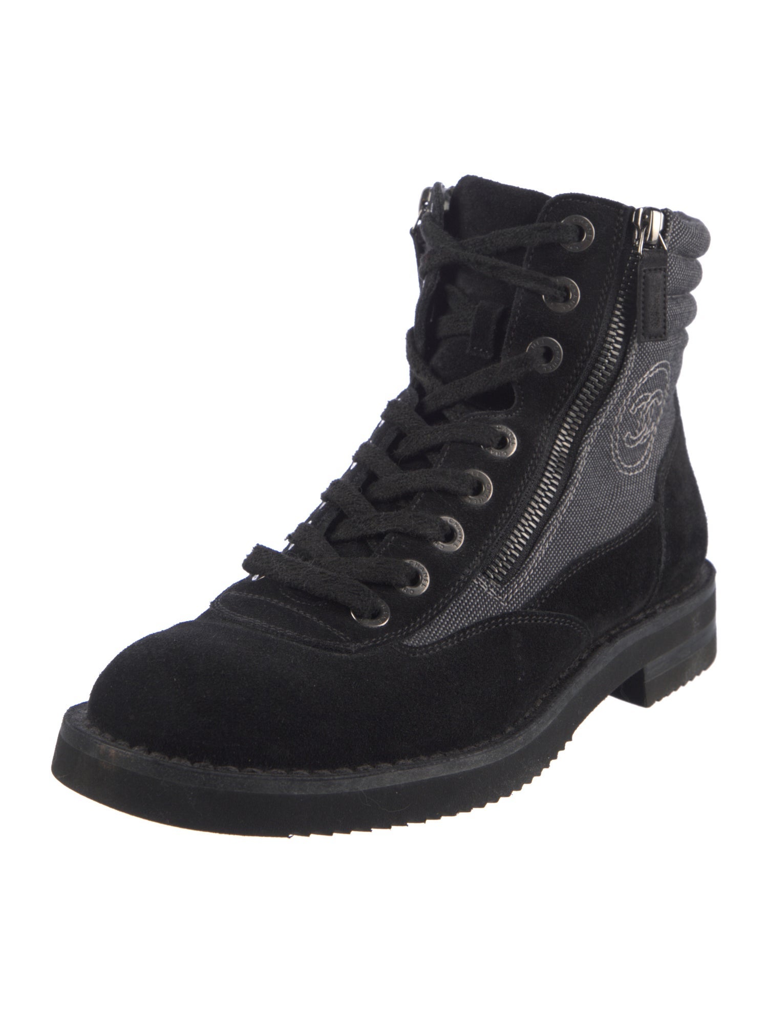Chanel 2015 Interlocking CC Logo Combat Boots