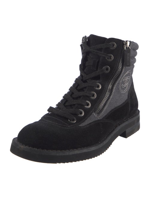 Chanel 2015 Interlocking CC Logo Combat Boots