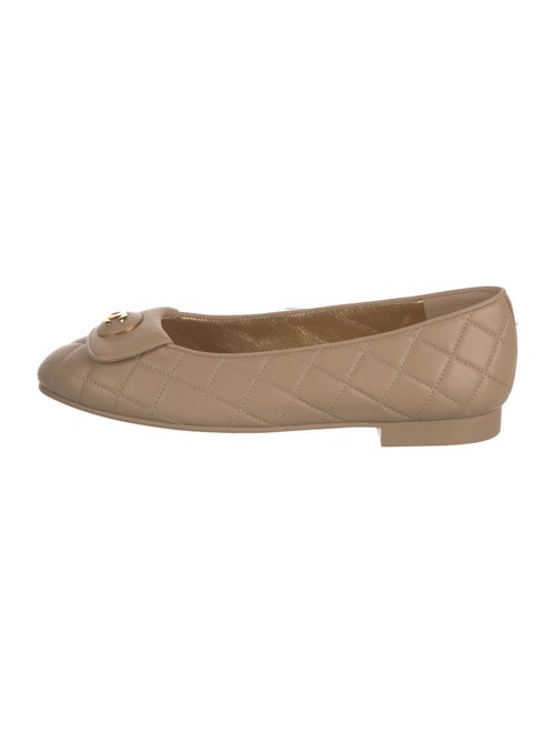 Chanel Interlocking CC Logo Leather Ballet Flats