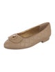 Chanel Interlocking CC Logo Leather Ballet Flats