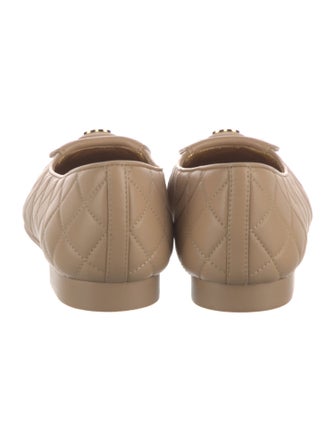 Chanel Interlocking CC Logo Leather Ballet Flats