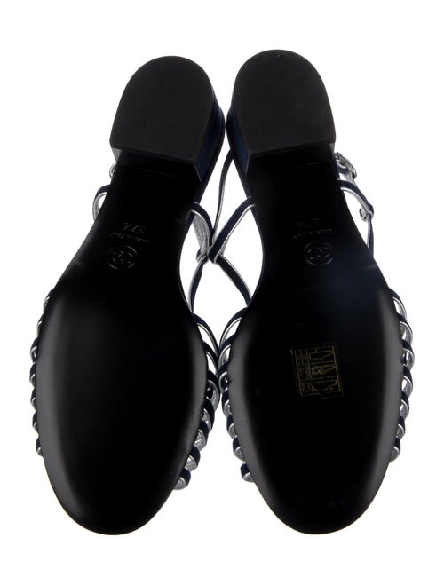 Chanel Interlocking CC Logo Suede Slingback Sandals