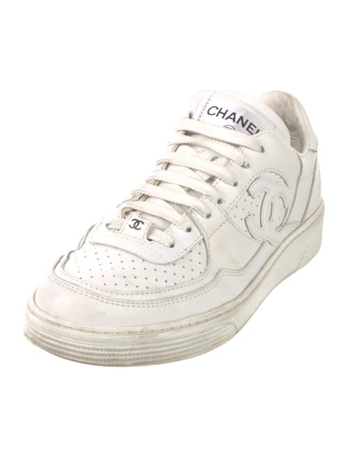 Chanel Interlocking CC Logo Leather Sneakers