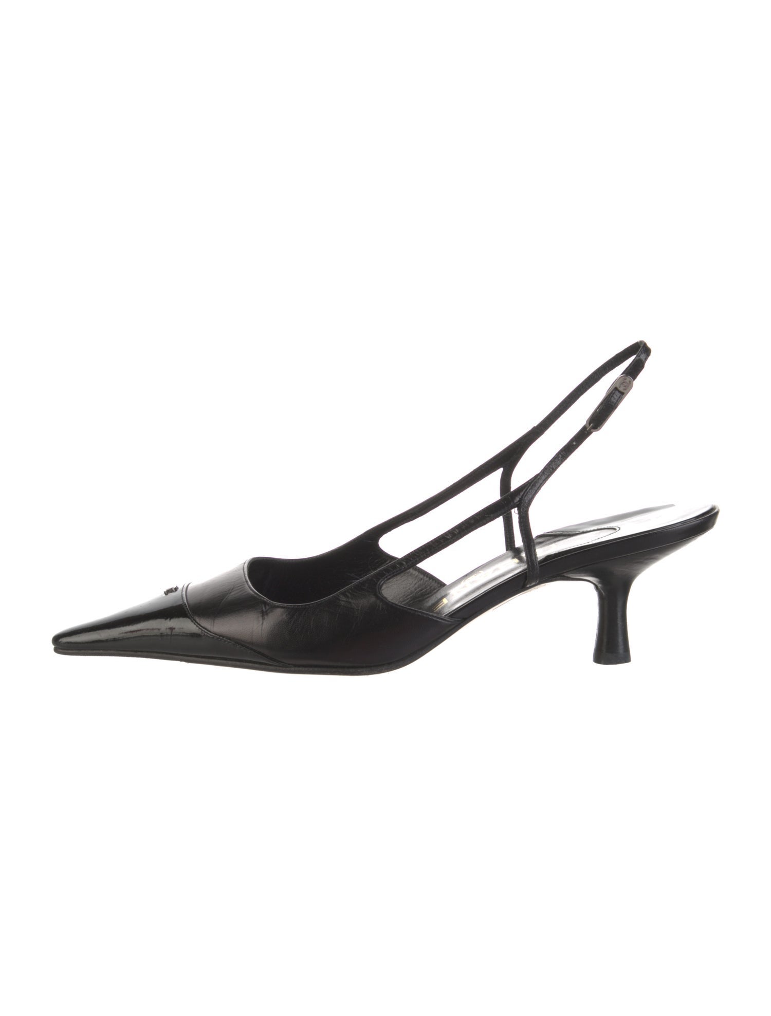 Chanel Vintage Interlocking CC Logo Slingback Pumps