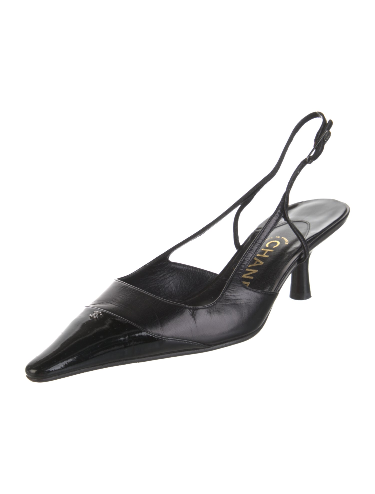 Chanel Vintage Interlocking CC Logo Slingback Pumps