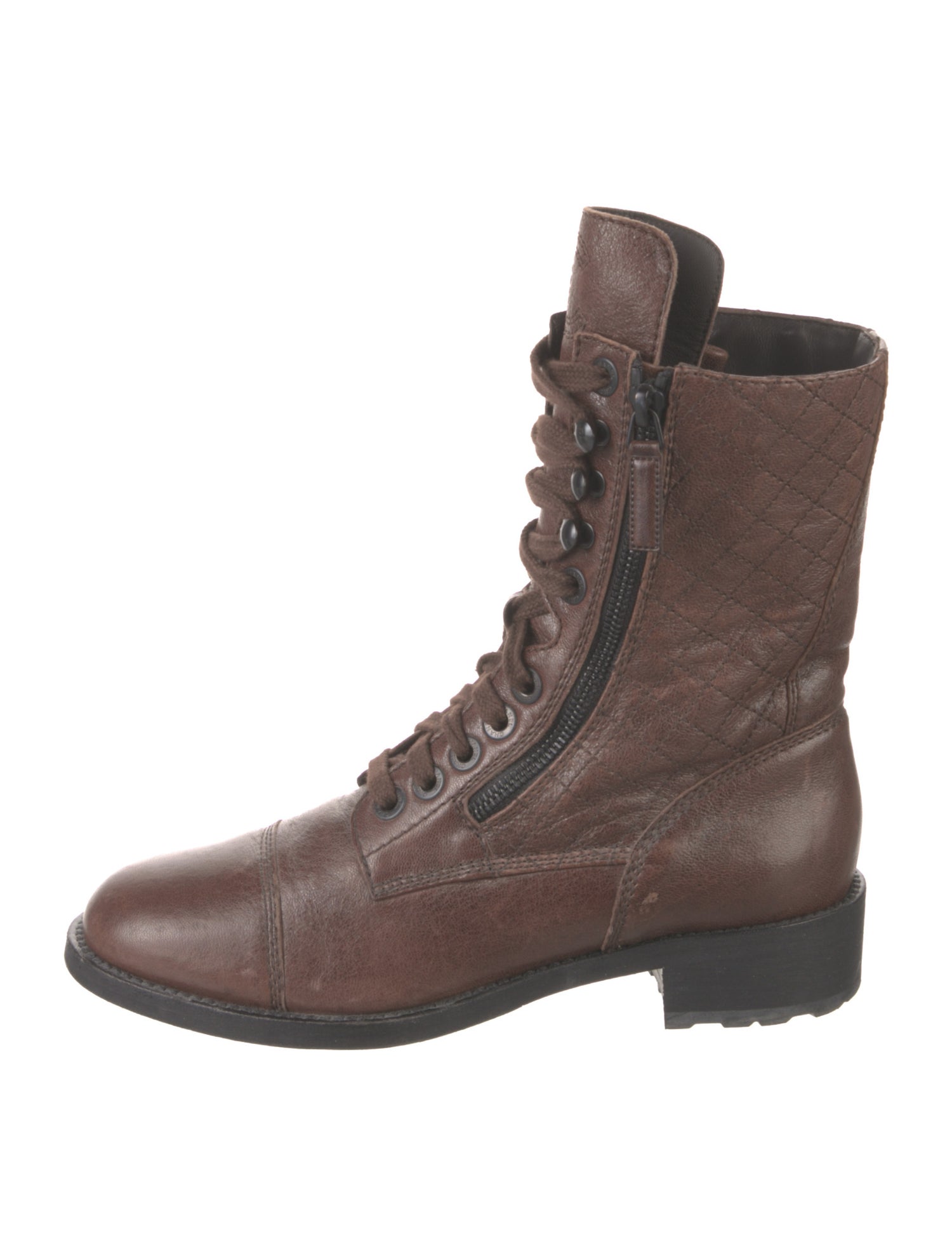 Chanel 2014 Interlocking CC Logo Combat Boots