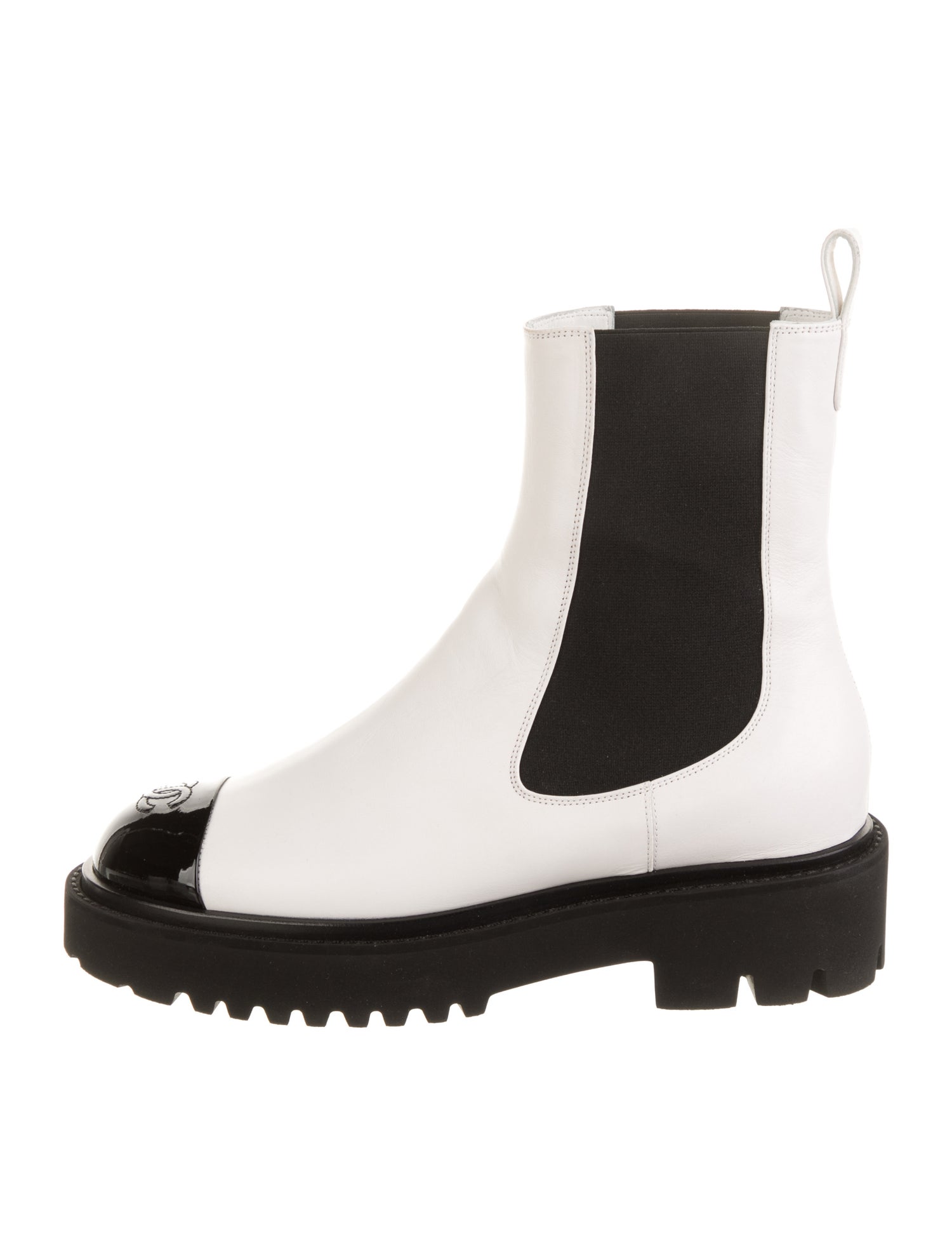 Chanel 2022 Interlocking CC Logo Chelsea Boots