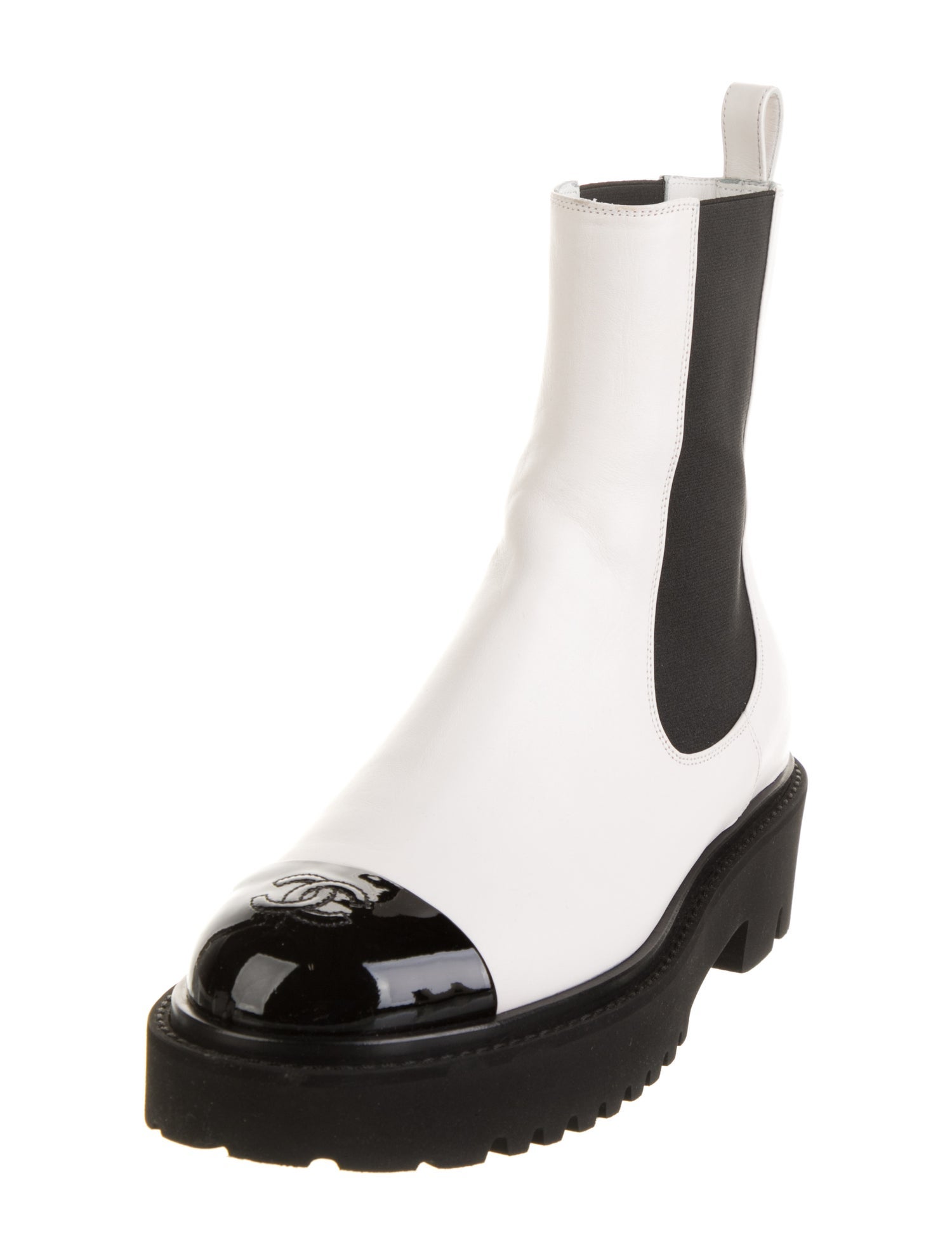 Chanel 2022 Interlocking CC Logo Chelsea Boots