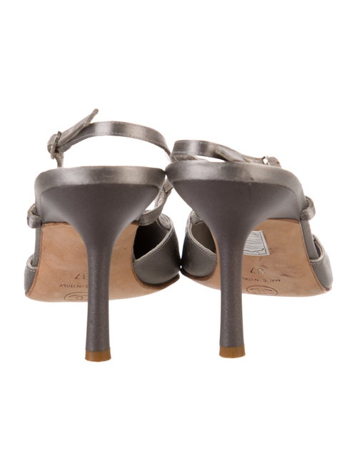 Chanel Interlocking CC Logo Satin Slingback Pumps