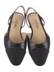 Chanel Interlocking CC Logo Leather Slingback Flats
