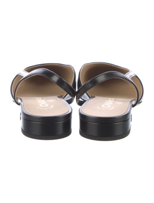 Chanel Interlocking CC Logo Leather Slingback Flats