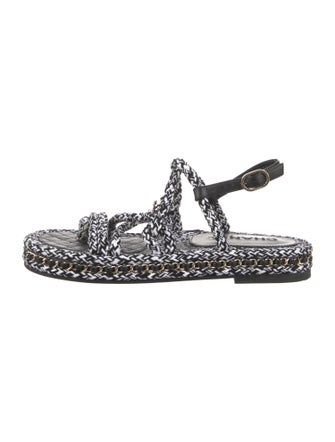 Chanel 2022 Interlocking CC Logo Slingback Sandals