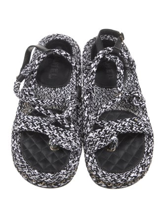 Chanel 2022 Interlocking CC Logo Slingback Sandals