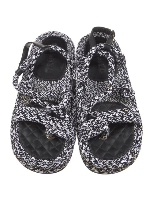 Chanel 2022 Interlocking CC Logo Slingback Sandals