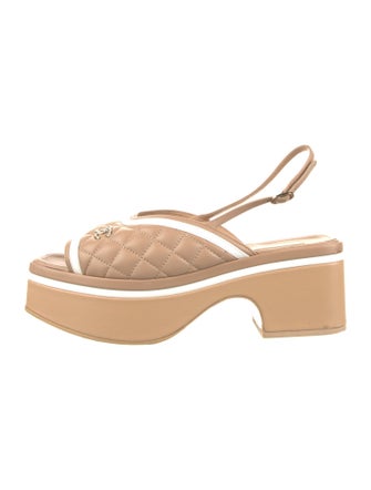 Chanel 2023 Interlocking CC Logo Slingback Sandals