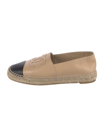 Chanel Interlocking CC Logo Lambskin Espadrilles
