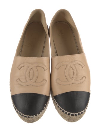 Chanel Interlocking CC Logo Lambskin Espadrilles