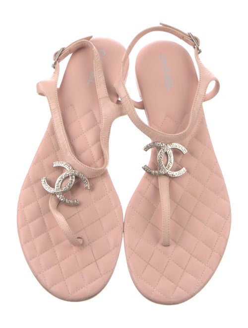 Chanel 2018 Interlocking CC Logo T-Strap Sandals