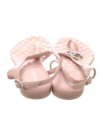 Chanel 2018 Interlocking CC Logo T-Strap Sandals