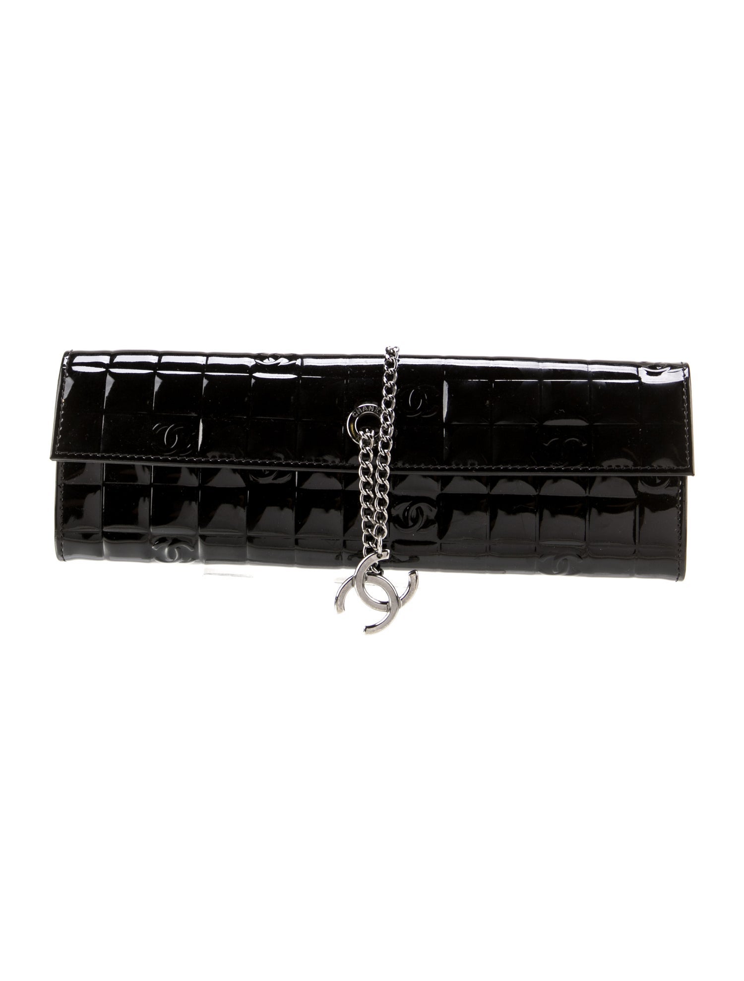 Chanel Patent Chocolate Bar Clutch