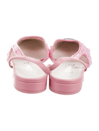 Chanel Interlocking CC Logo Sequins Slingback Flats