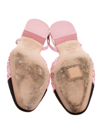 Chanel Interlocking CC Logo Sequins Slingback Flats