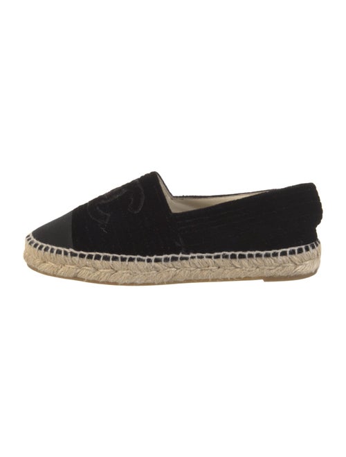 Chanel Interlocking CC Logo Velvet Espadrilles