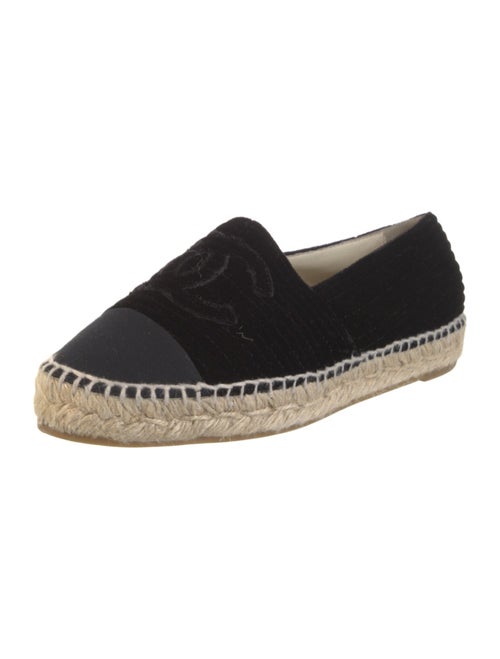 Chanel Interlocking CC Logo Velvet Espadrilles