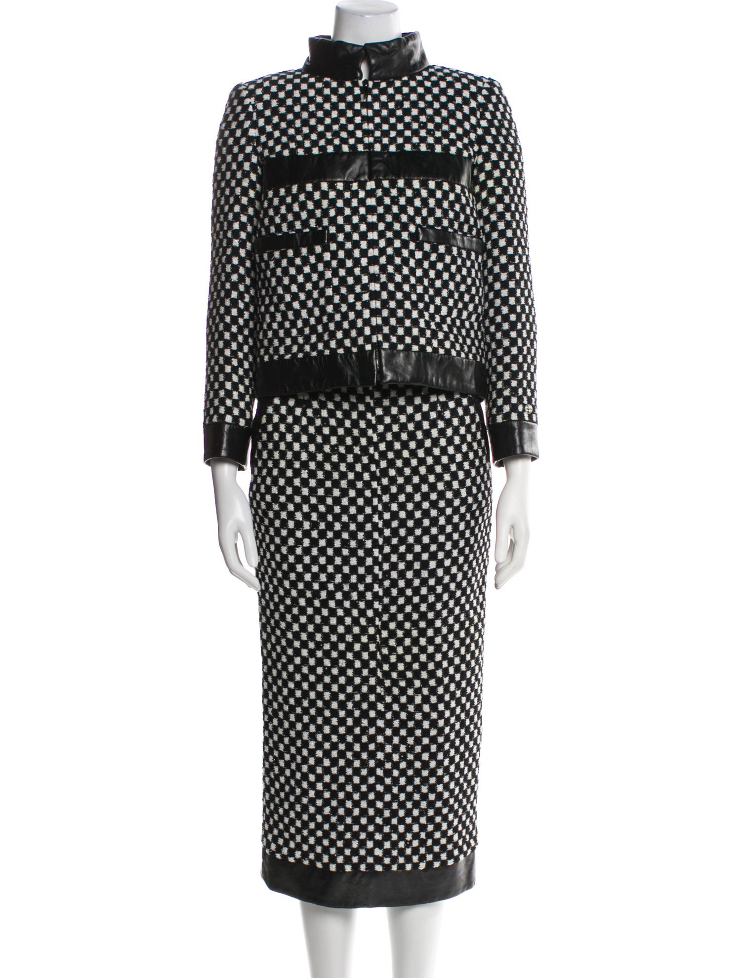 Chanel 2017 Plaid Print Skirt Suit