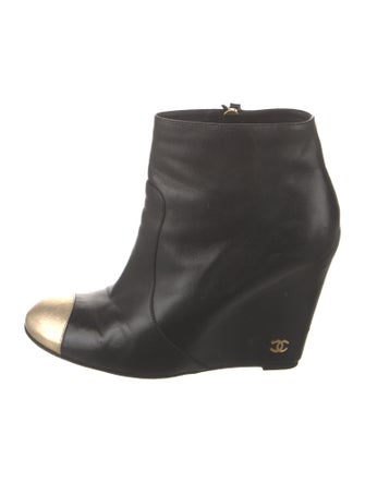 Chanel Interlocking CC Logo Leather Boots